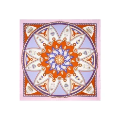 FOULARD IN SETA 90 ROSA Le mongolfiere