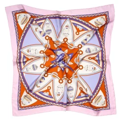 FOULARD IN SETA 90 ROSA Le mongolfiere