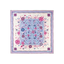 FOULARD IN SETA 90 ROSA World of archivio flowers 1961