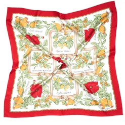 FOULARD IN SETA 90 ROSSO La rosa canina