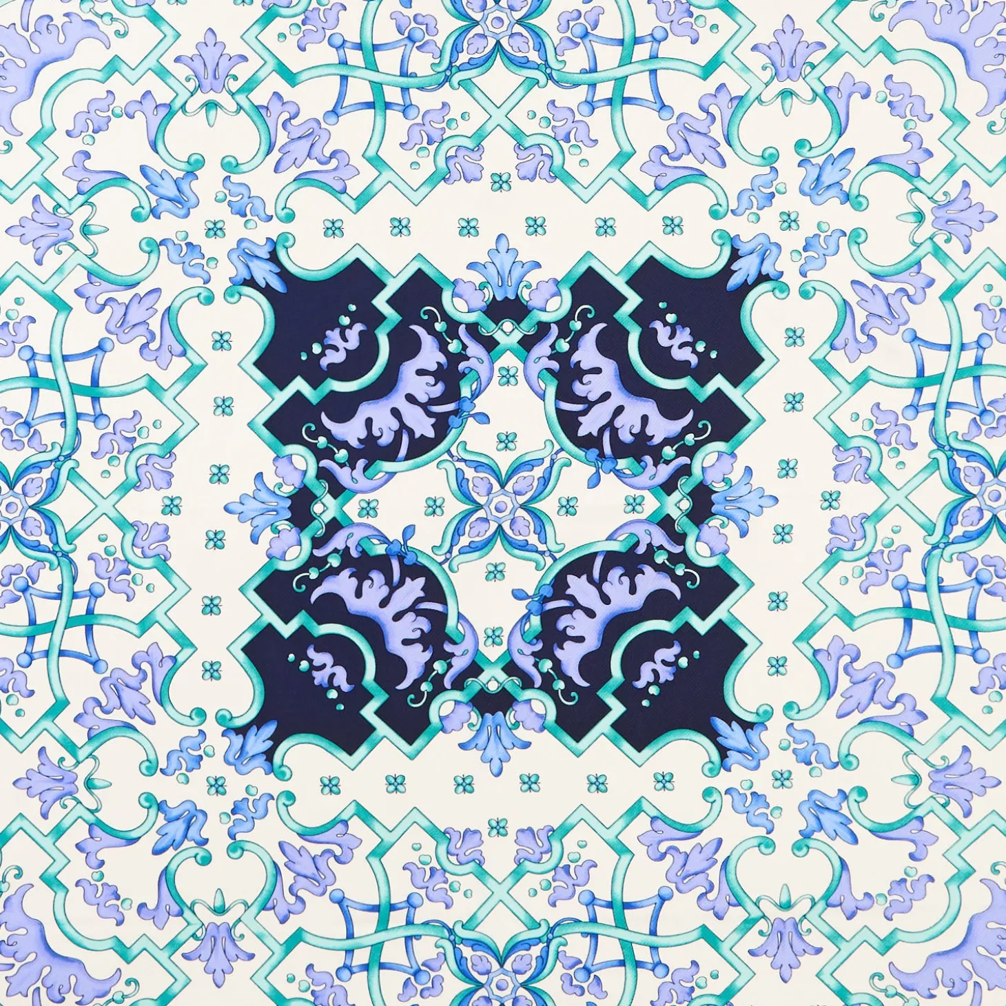 FOULARD IN SETA 90 VERDE CHIARO Maiolica mediterranea