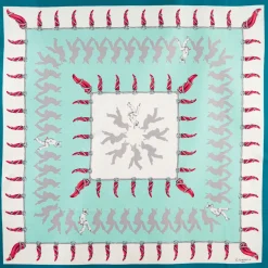 FOULARD IN SETA 90 VERDE Pulcinella portafortuna