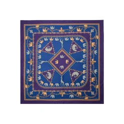 FOULARD IN SETA 90 VIOLA Elefanti portafortuna