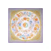 FOULARD IN SETA 90 VIOLA E TORTORA La ruota delle stagioni