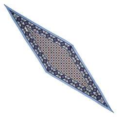 FOULARD ROMBO IN SETA AZZURRO Microfantasia fiore