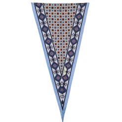 FOULARD ROMBO IN SETA AZZURRO Microfantasia fiore
