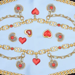 FOULARD ROMBO IN SETA AZZURRO Collezione san valentino