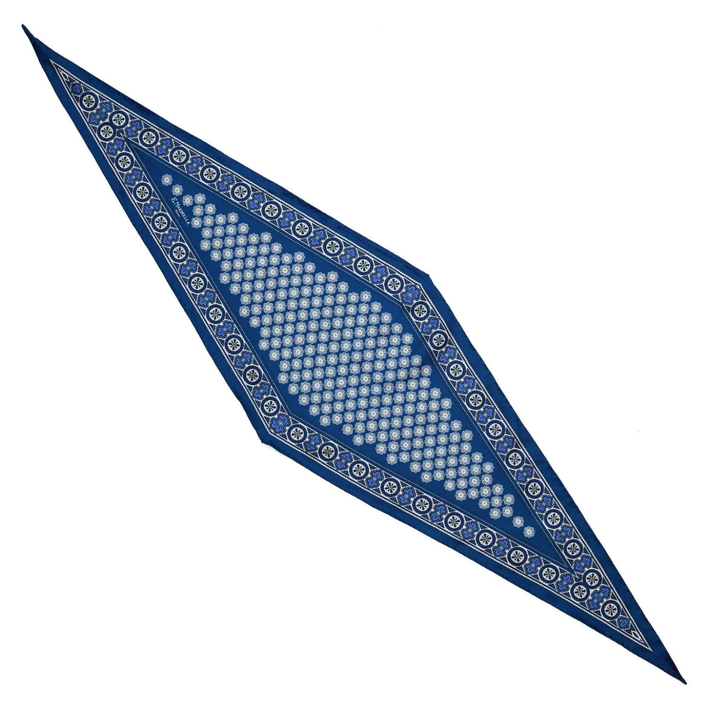 FOULARD ROMBO IN SETA BLUETTE Microfantasia fiore