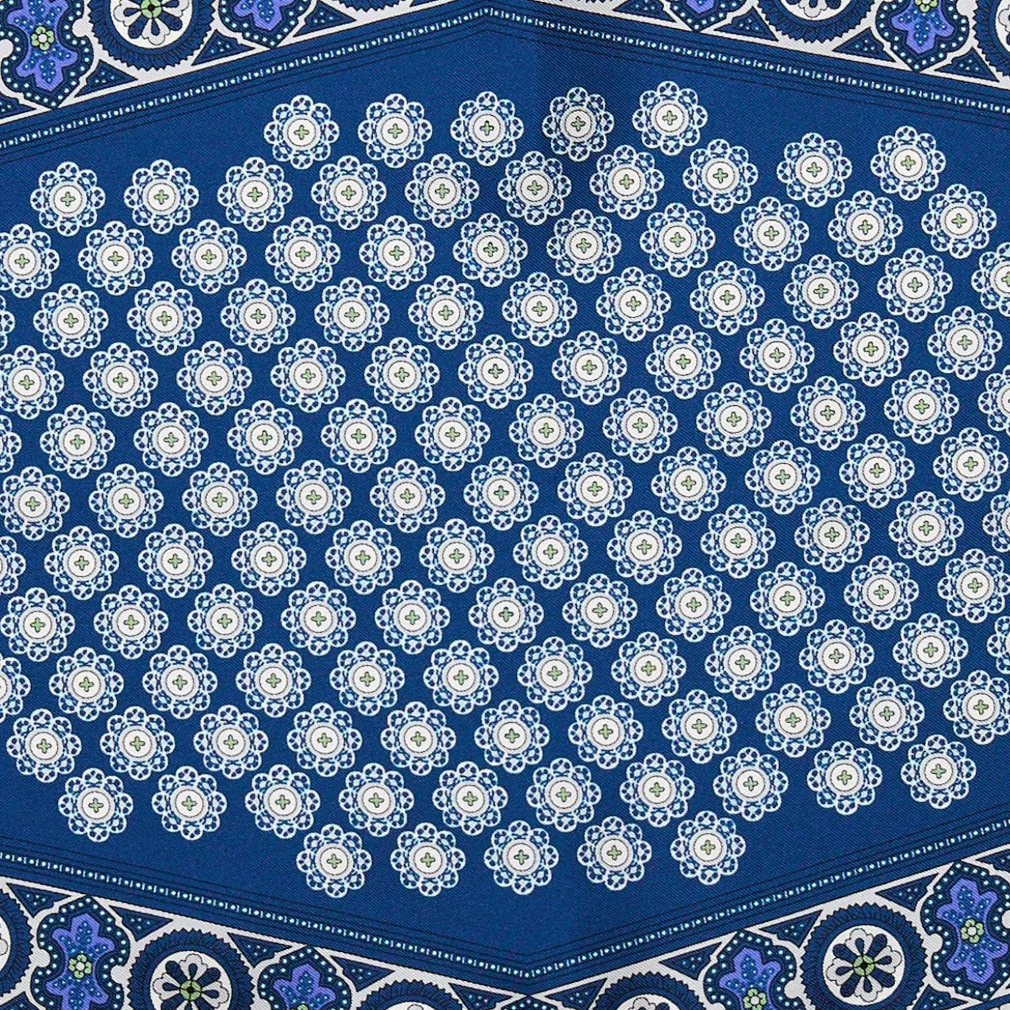 FOULARD ROMBO IN SETA BLUETTE Microfantasia fiore