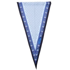 FOULARD ROMBO IN SETA BLU Microfantasia fiore