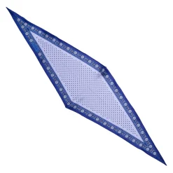 FOULARD ROMBO IN SETA BLU Microfantasia fiore