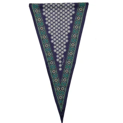 FOULARD ROMBO IN SETA BLU SCURO Microfantasia fiore
