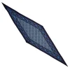 FOULARD ROMBO IN SETA BLU SCURO Microfantasia fiore
