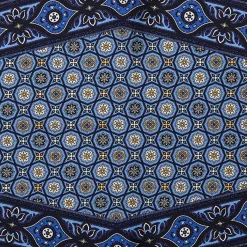 FOULARD ROMBO IN SETA BLU SCURO Microfantasia fiore