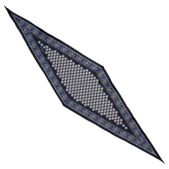 FOULARD ROMBO IN SETA BLU SCURO Microfantasia fiore