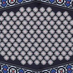 FOULARD ROMBO IN SETA BLU SCURO Microfantasia fiore