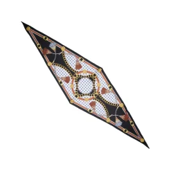 FOULARD ROMBO IN SETA NERO Collezione lucky charm