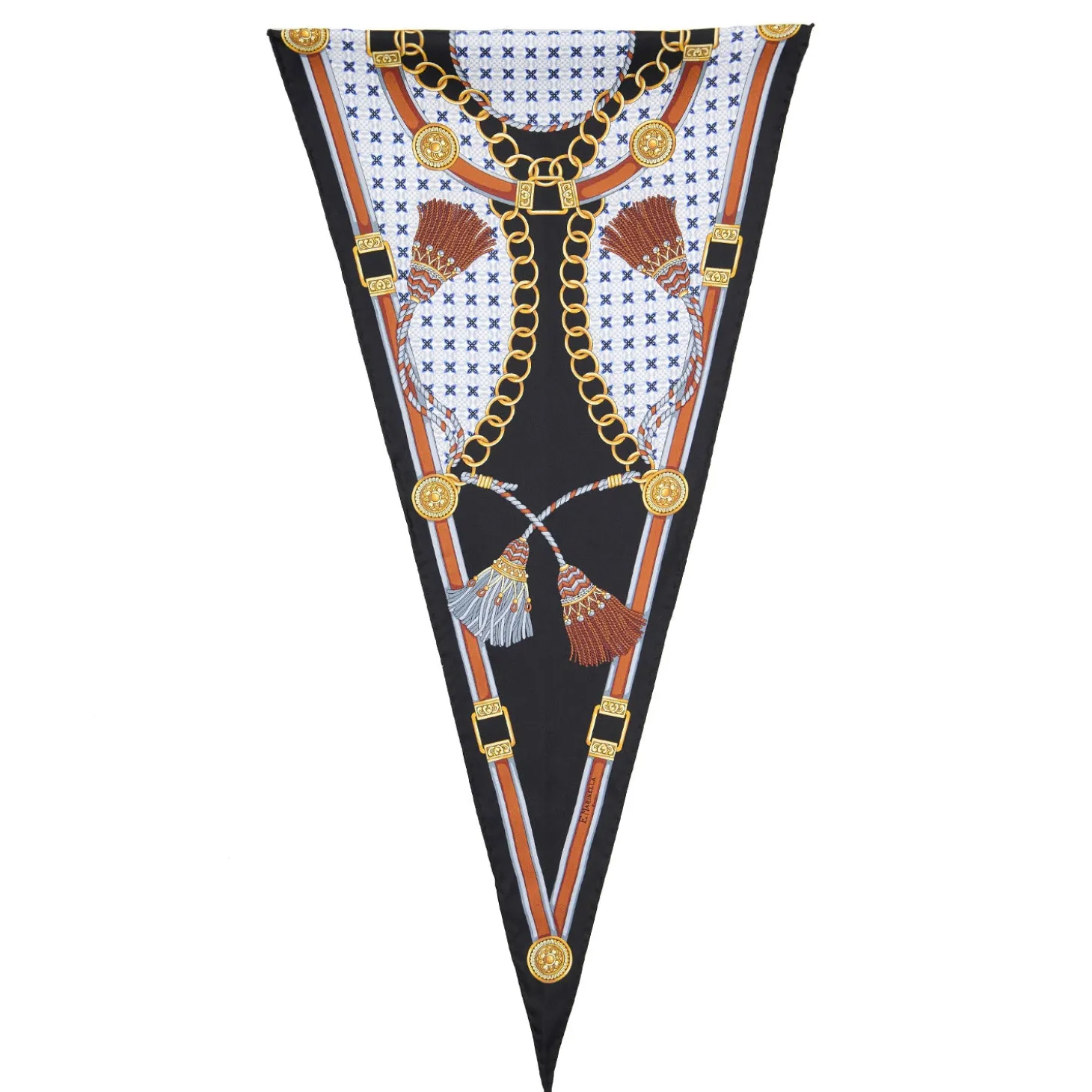 FOULARD ROMBO IN SETA NERO Collezione lucky charm