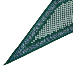 FOULARD ROMBO IN SETA VERDE SCURO Microfantasia fiore