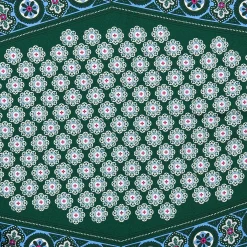 FOULARD ROMBO IN SETA VERDE SCURO Microfantasia fiore