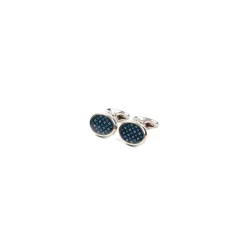 GEMELLI DA POLSO IN ARGENTO BLUCon microfantasia fiore