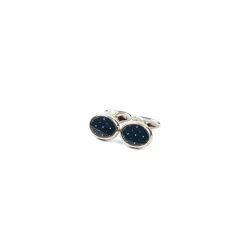 GEMELLI DA POLSO IN ARGENTO BLUCon microfantasia fiore