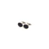 GEMELLI DA POLSO IN ARGENTO BLU Con microfantasia fiore