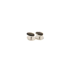 GEMELLI DA POLSO IN ARGENTO BLU Con microfantasia fiore