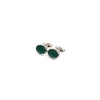 GEMELLI DA POLSO IN ARGENTO VERDECon microfantasia fiore