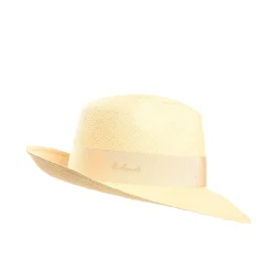 PANAMA MODELLO AMEDEO DETTAGLI IN SETA ARANCIO, 55 CM E. marinella x borsalino