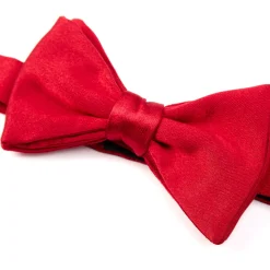 PAPILLON ANNODATO IN RASO DI SETA ROSSO Tinta unita