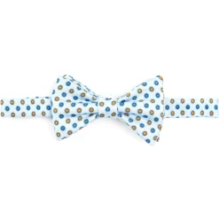 PAPILLON ANNODATO IN SETA AZZURRO Microfantasia fiore