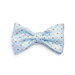 PAPILLON ANNODATO IN SETA AZZURRO Microfantasia fiore