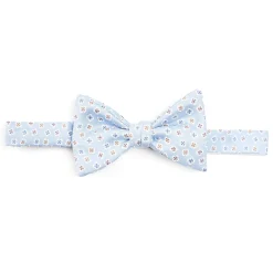 PAPILLON ANNODATO IN SETA AZZURRA Microfantasia fiore
