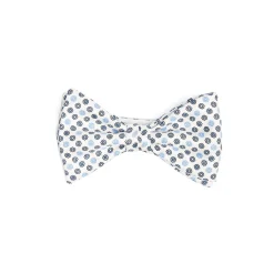 PAPILLON ANNODATO IN SETA BIANCO Microfantasia fiore
