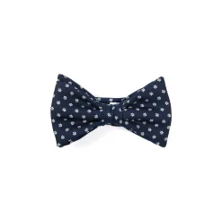 PAPILLON ANNODATO IN SETA BLU SCURO Microfantasia fiore