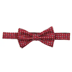 PAPILLON ANNODATO IN SETA BORDEAUX Microfantasia geoemtrica