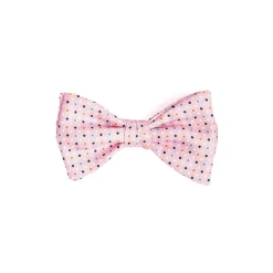 PAPILLON ANNODATO IN SETA ROSA Microfantasia geometrica