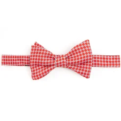 PAPILLON ANNODATO IN SETA ROSSO Microfantasia geometrica