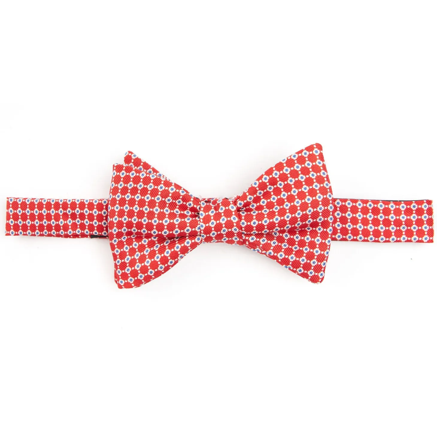 PAPILLON ANNODATO IN SETA ROSSO Microfantasia geometrica