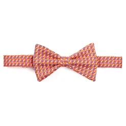 PAPILLON ANNODATO IN SETA ROSSO Microfantasia geometrica