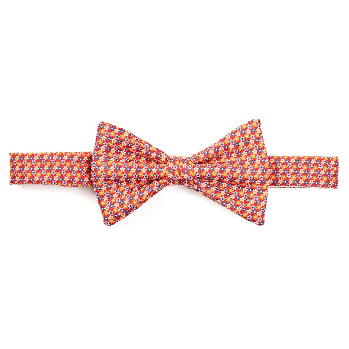 PAPILLON ANNODATO IN SETA ROSSO Microfantasia geometrica