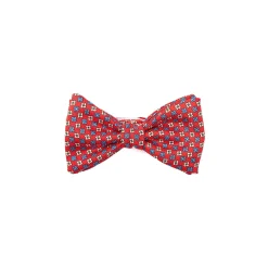 PAPILLON ANNODATO IN SETA ROSSO Microfantasia fiore