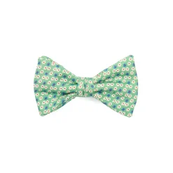 PAPILLON ANNODATO IN SETA VERDE CHIARO Microfantasia geometrica