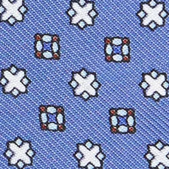 PAPILLON DA ANNODARE IN SETA AZZURRO POLVERE Microfantasia fiore