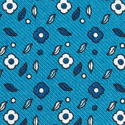 PAPILLON DA ANNODARE IN SETA BLU MEDIO Microfantasia fiore