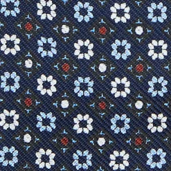 PAPILLON DA ANNODARE IN SETA BLU SCURO Microfantasia fiore