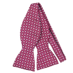 PAPILLON DA ANNODARE IN SETA BORDEAUX Microfantasia fiore