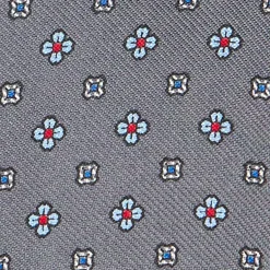 PAPILLON DA ANNODARE IN SETA GRIGIO SCURO Microfantasia fiore