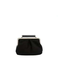 PARTY CLUTCH NERA In camoscio e pelle
